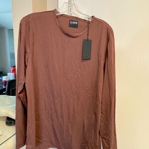Men’s CUTS long sleeve brown t shirt
